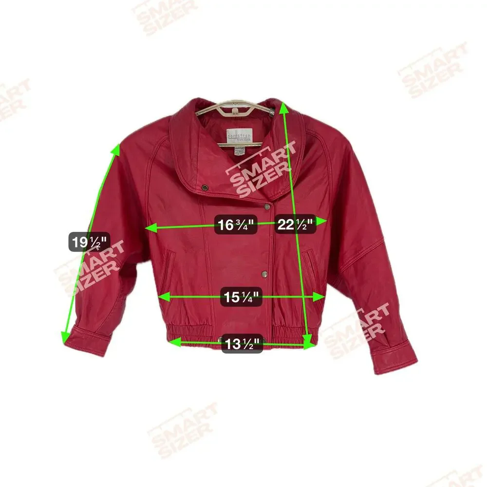 Vintage Nordstrom‎ Town Square Women’s Genuine Leather Jacket Red Petite 80s 90s